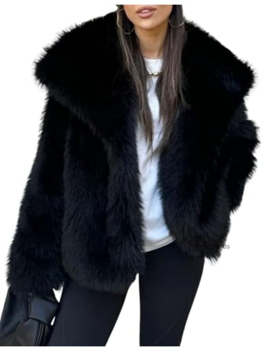 Faux Fur Coat Womens Winter Warm Fluffy Jacket